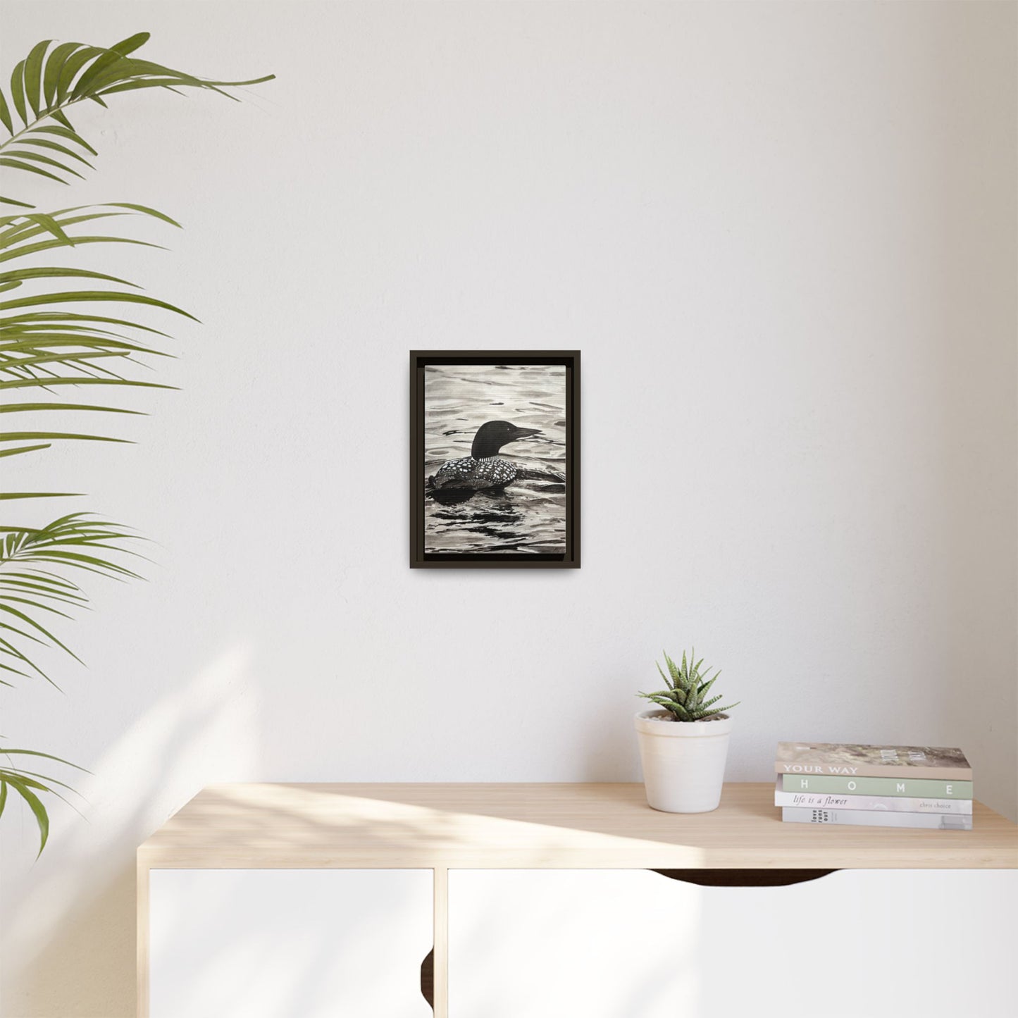Framed Loon Canvas Print