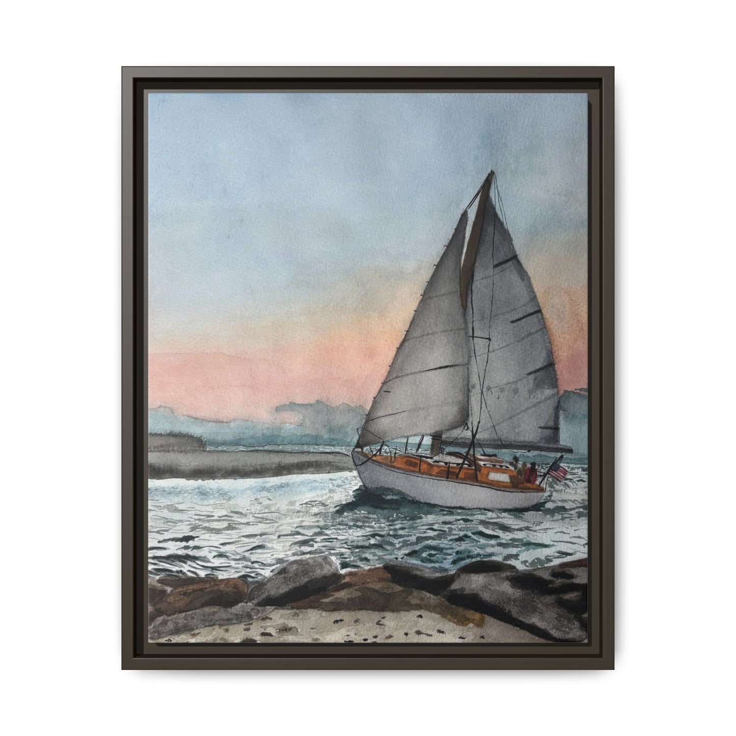 Framed Sailboat Canvas Print