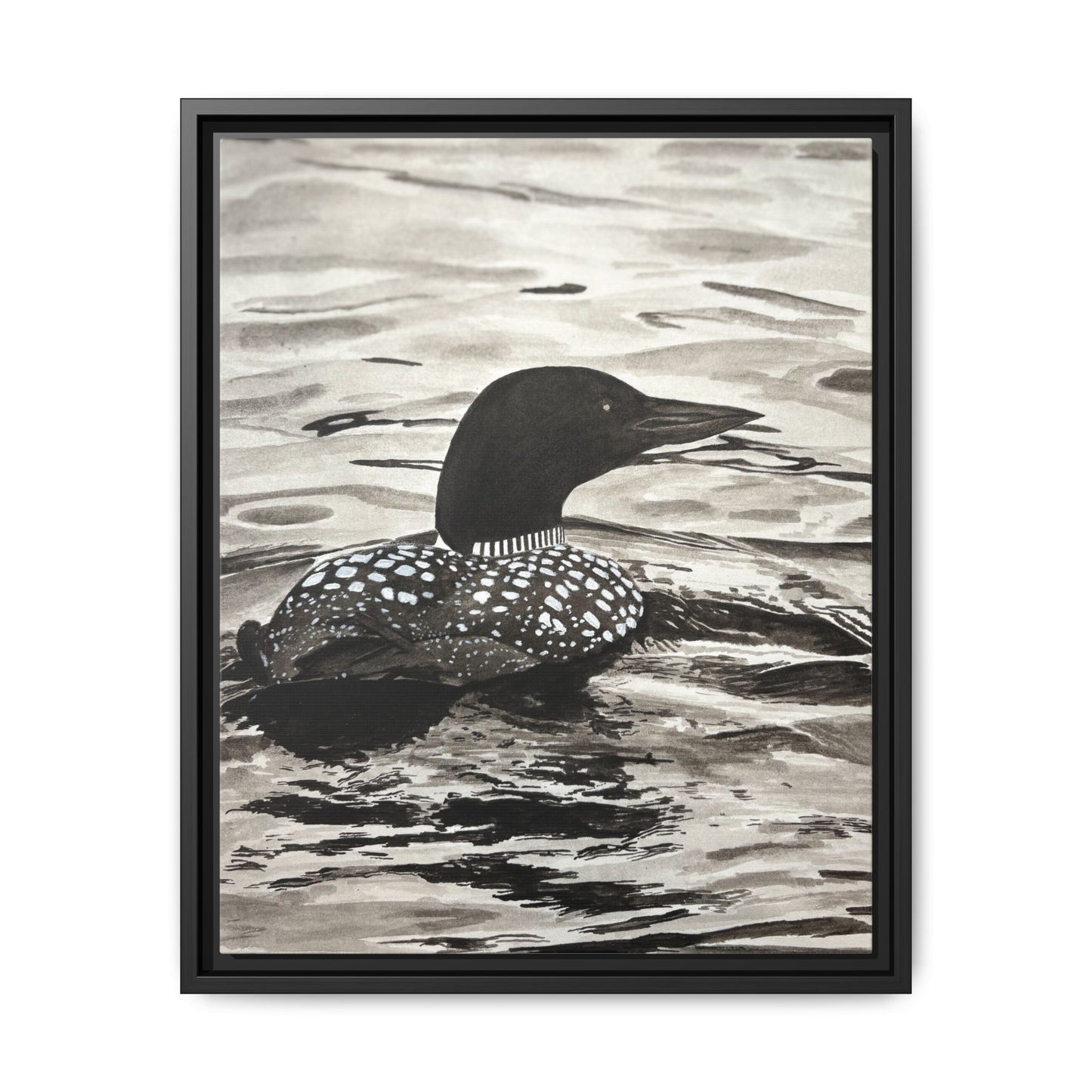 Framed Loon Canvas Print