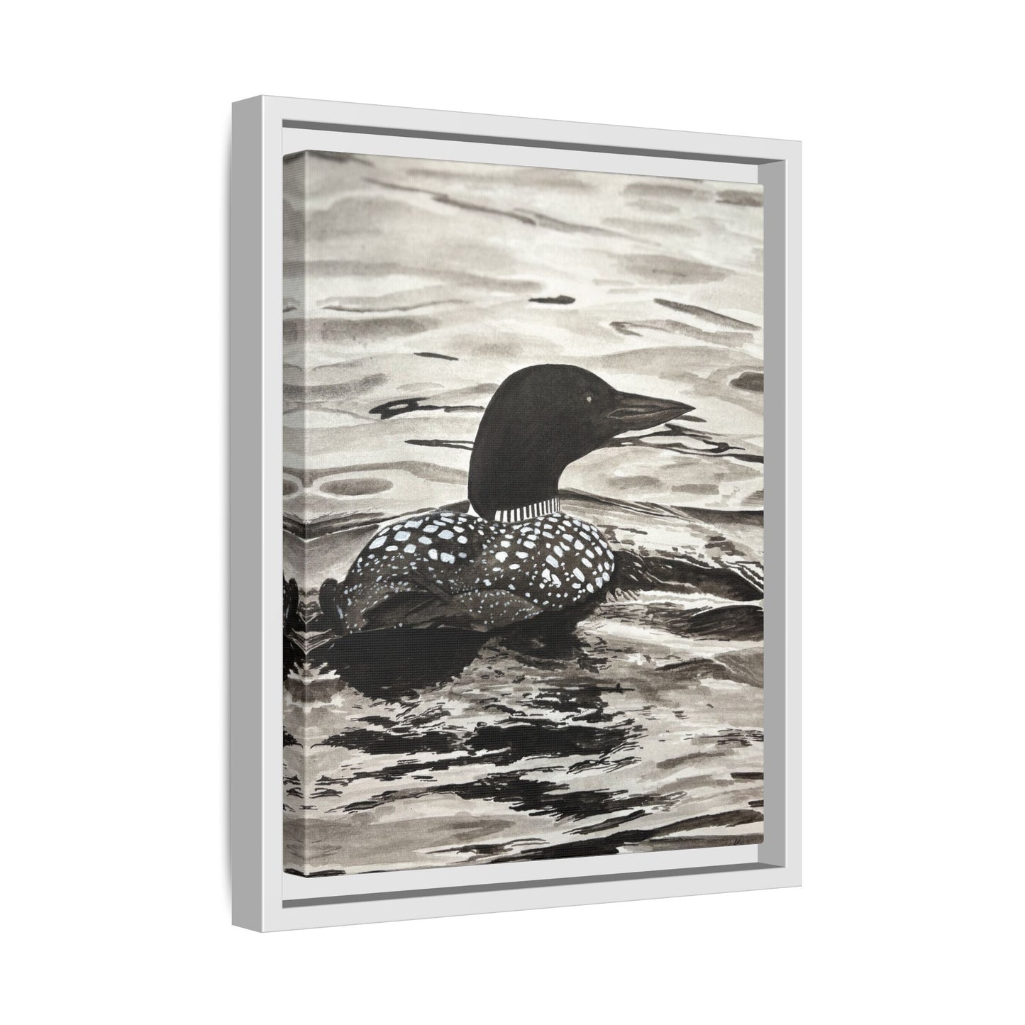 Framed Loon Canvas Print
