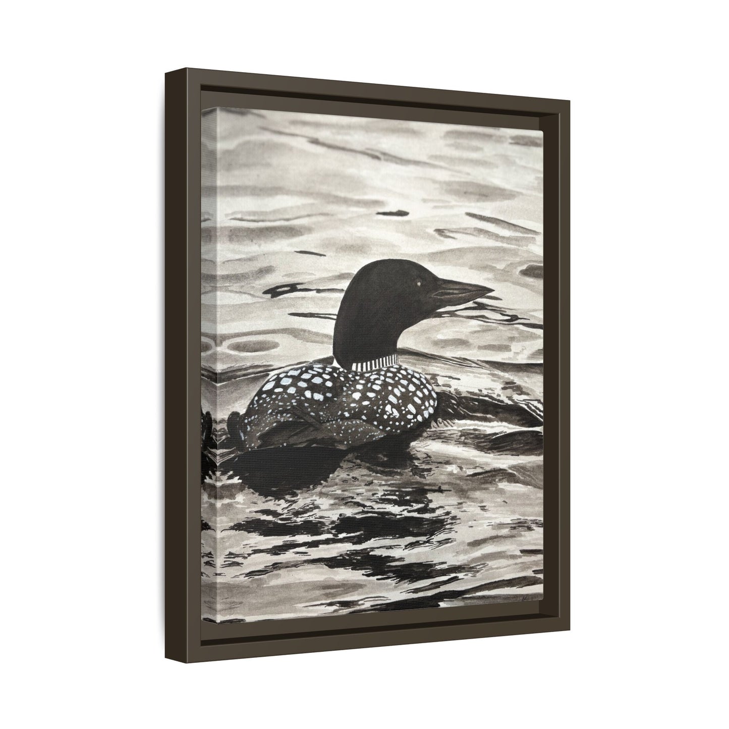 Framed Loon Canvas Print