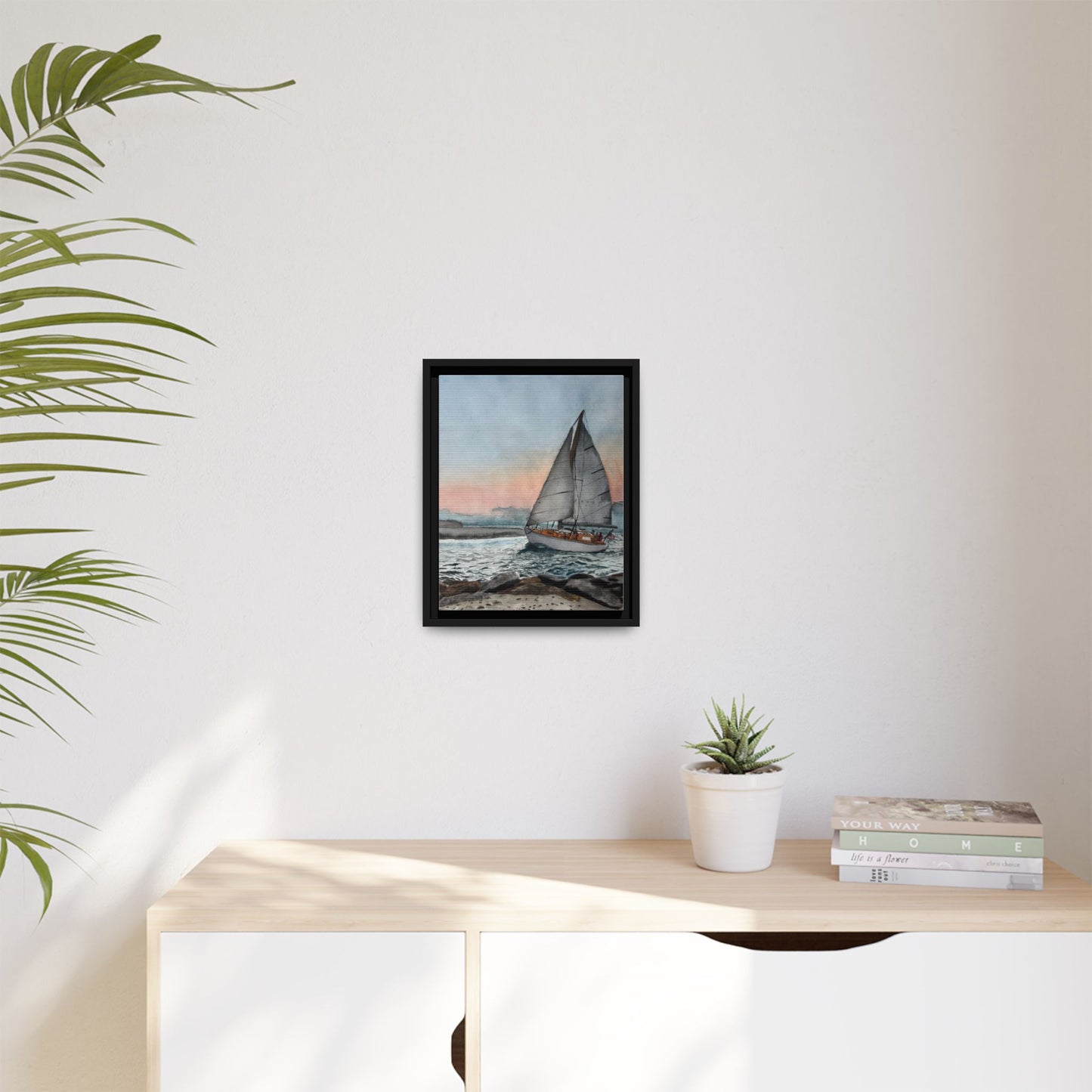 Framed Sailboat Canvas Print