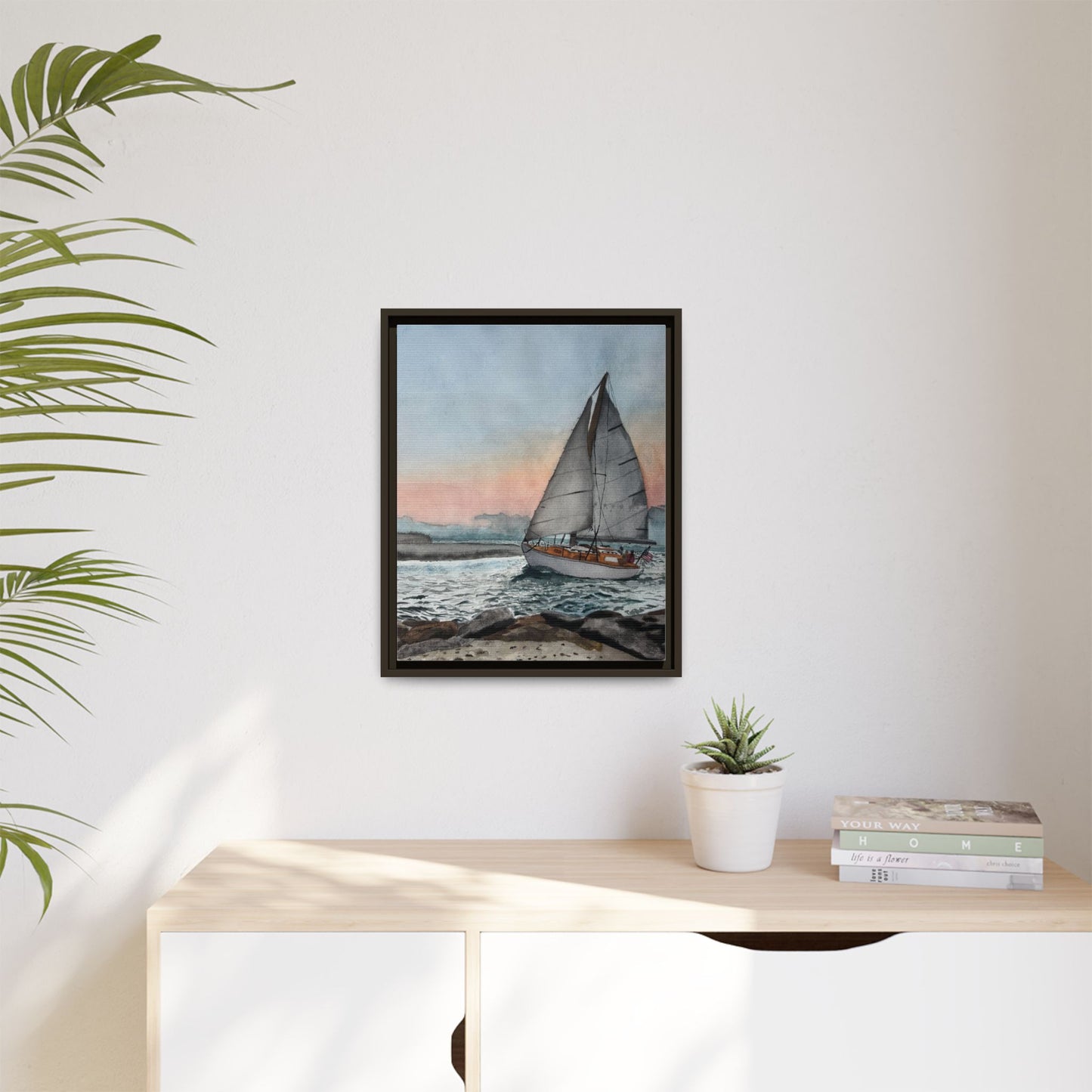 Framed Sailboat Canvas Print