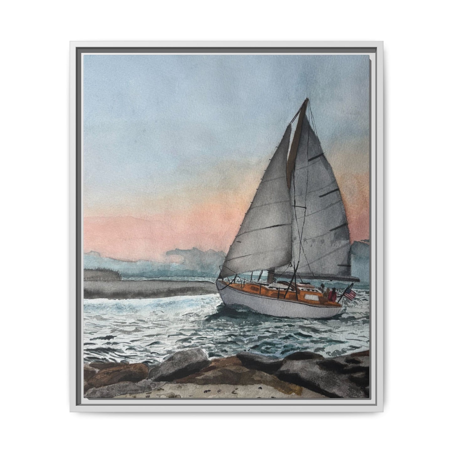 Framed Sailboat Canvas Print