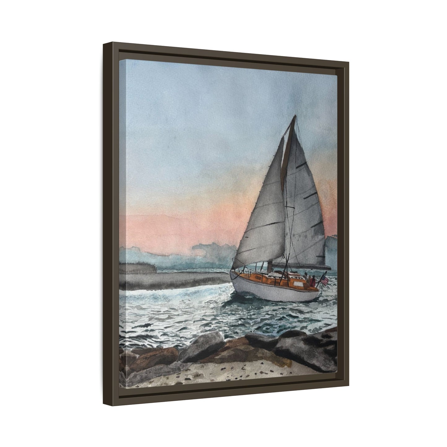 Framed Sailboat Canvas Print