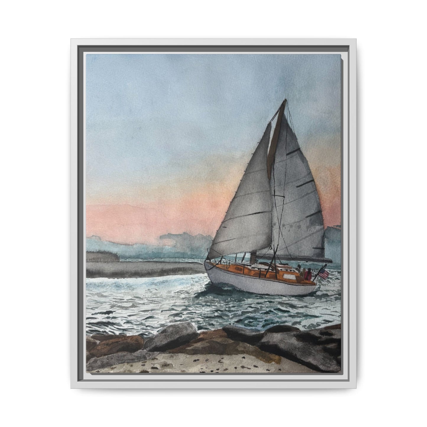Framed Sailboat Canvas Print