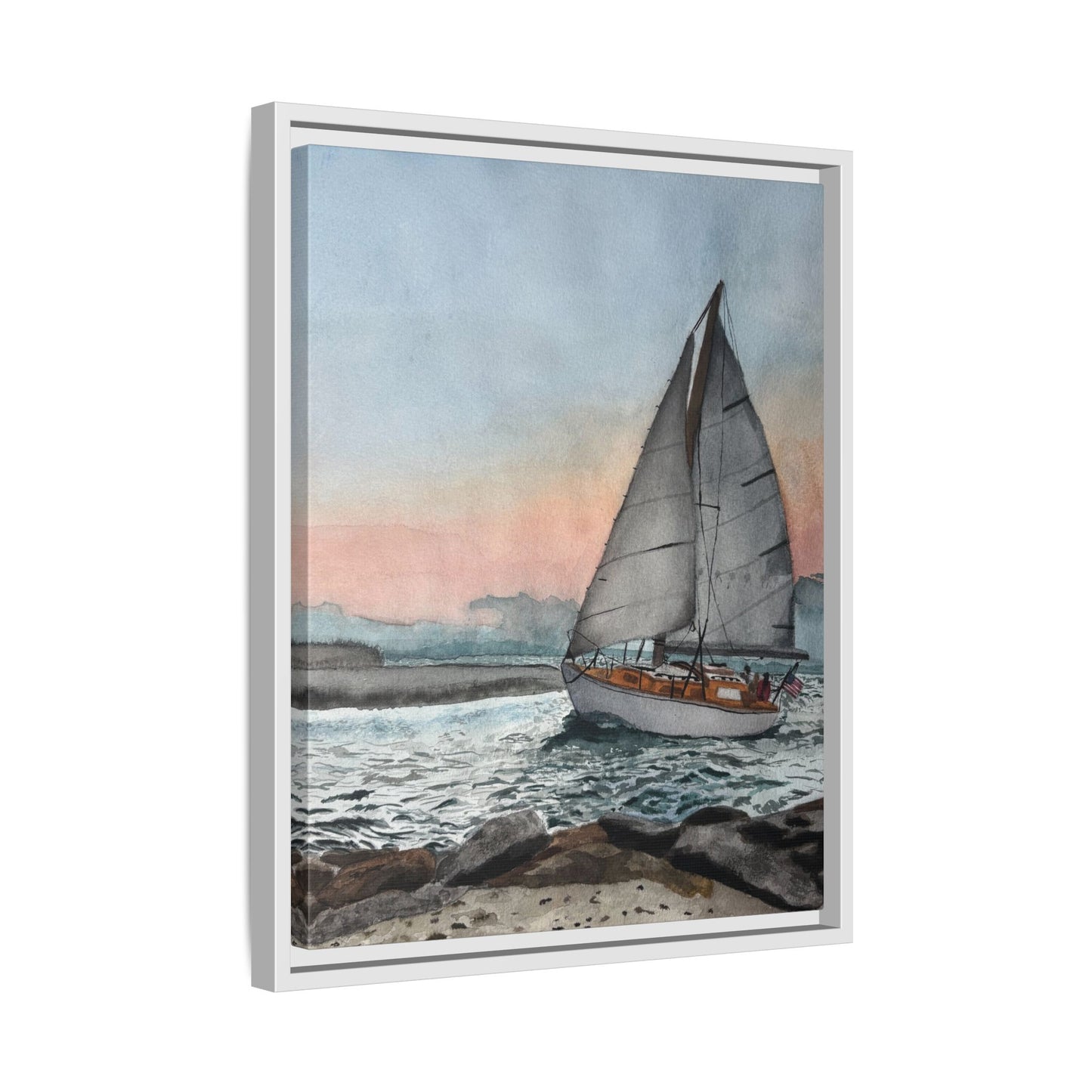 Framed Sailboat Canvas Print