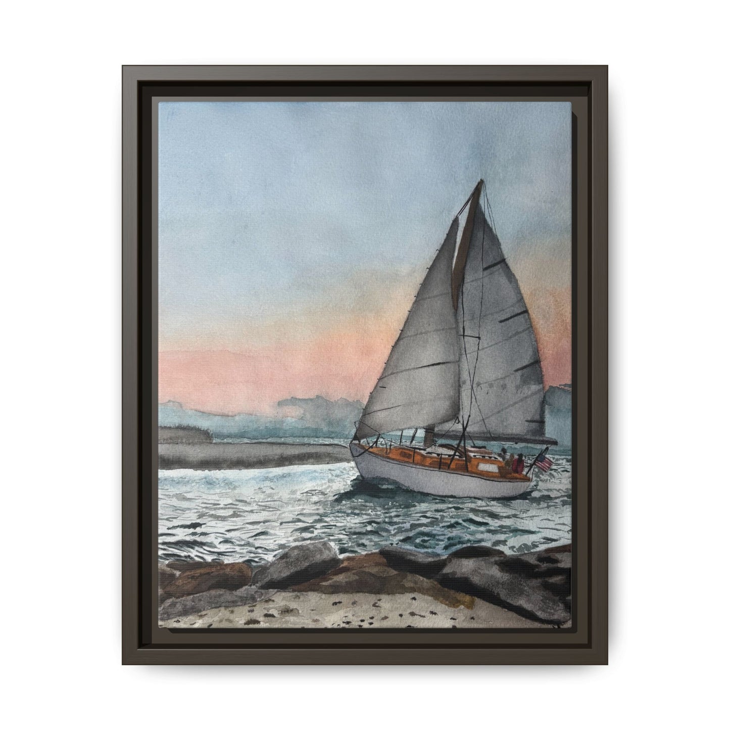 Framed Sailboat Canvas Print