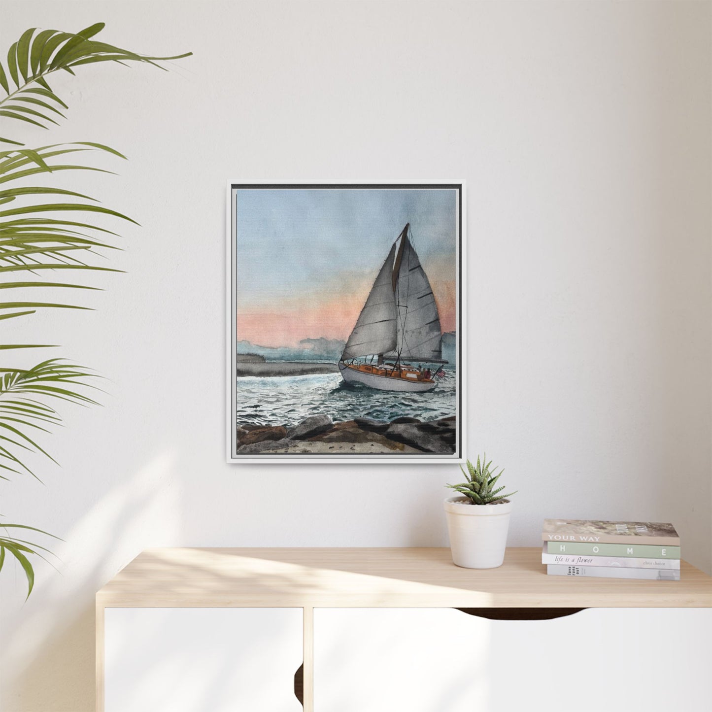 Framed Sailboat Canvas Print