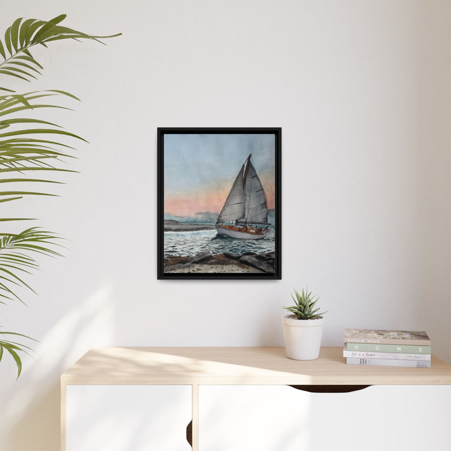 Framed Sailboat Canvas Print