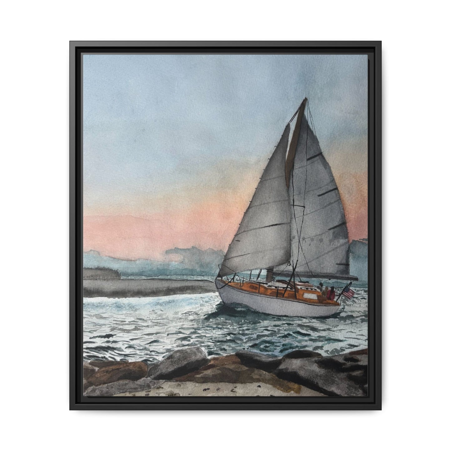 Framed Sailboat Canvas Print