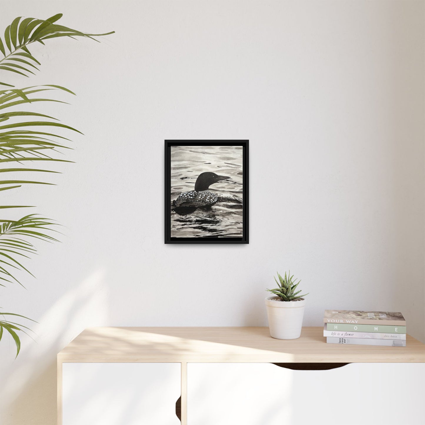 Framed Loon Canvas Print