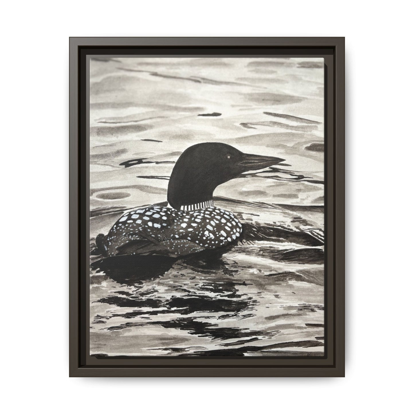 Framed Loon Canvas Print