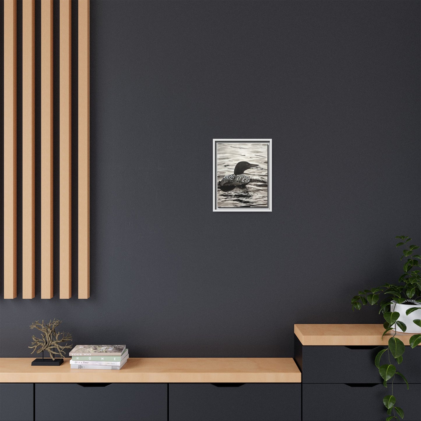 Framed Loon Canvas Print