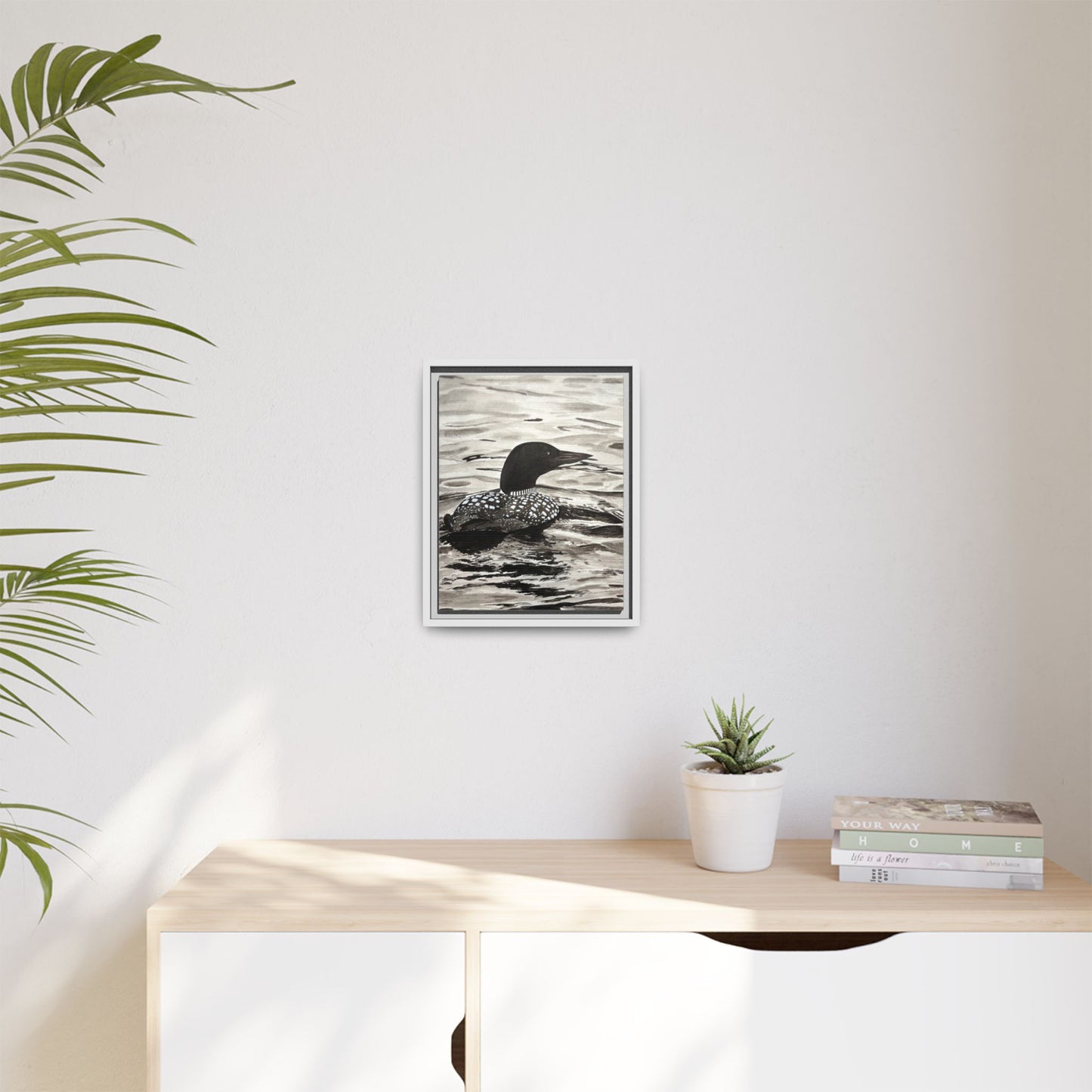 Framed Loon Canvas Print