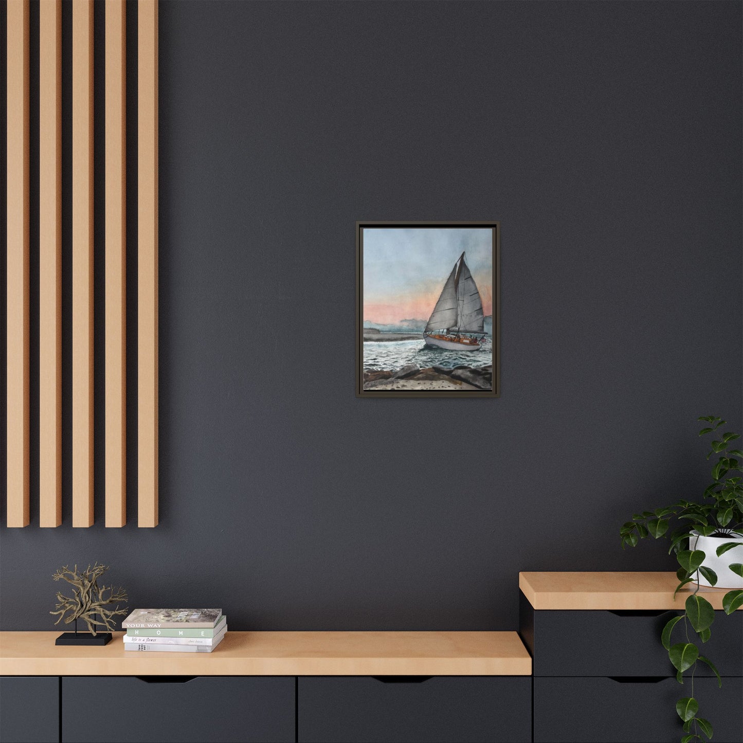 Framed Sailboat Canvas Print