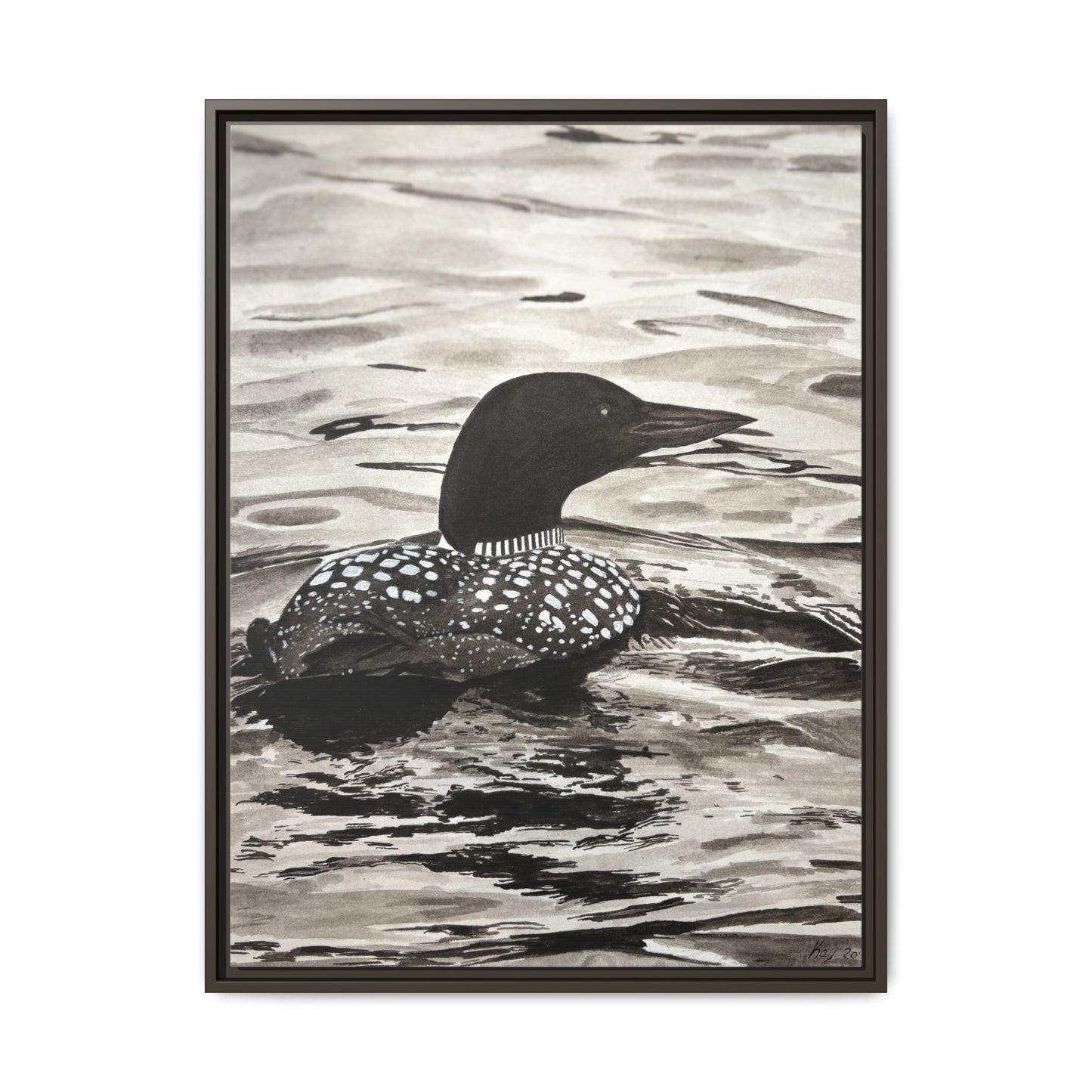 Framed Loon Canvas Print