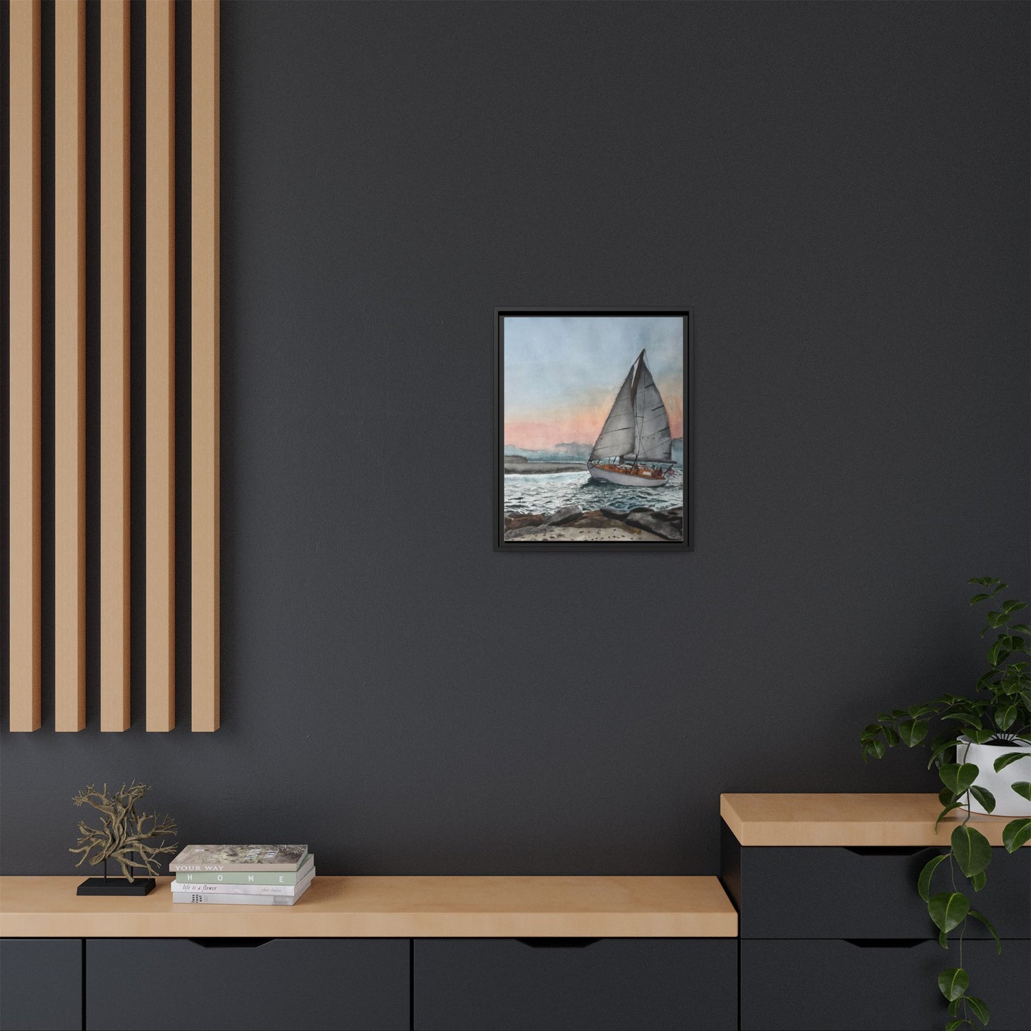 Framed Sailboat Canvas Print