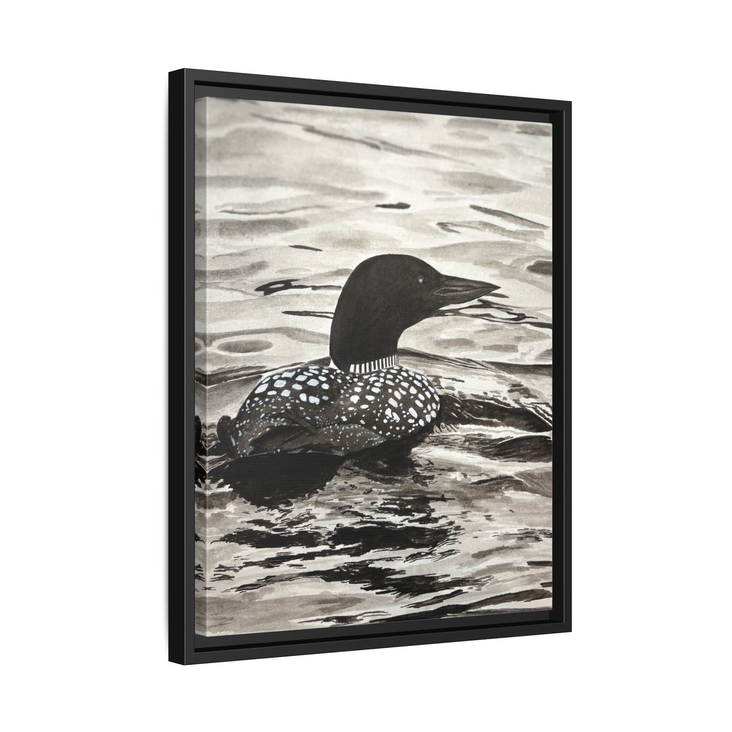Framed Loon Canvas Print
