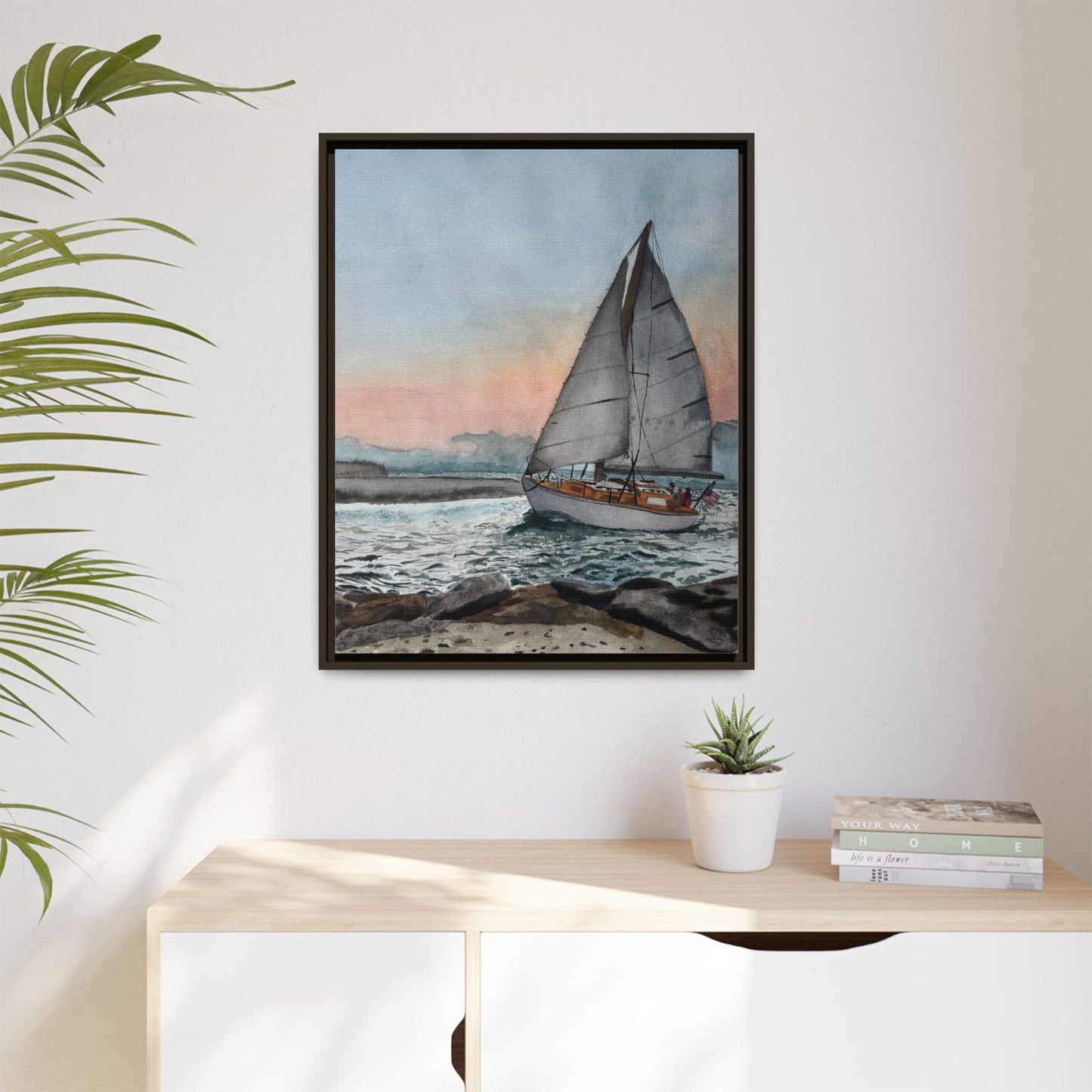Framed Sailboat Canvas Print