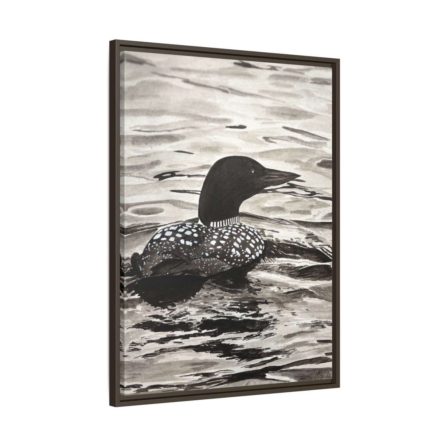 Framed Loon Canvas Print