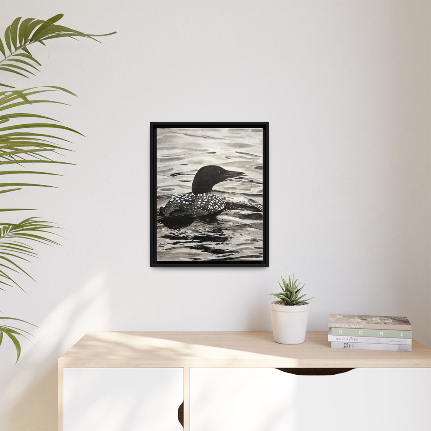 Framed Loon Canvas Print