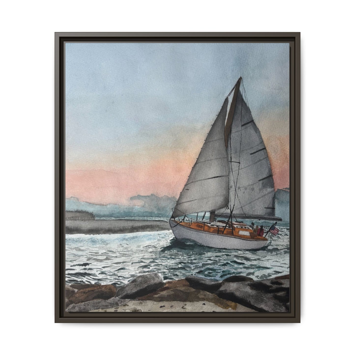 Framed Sailboat Canvas Print
