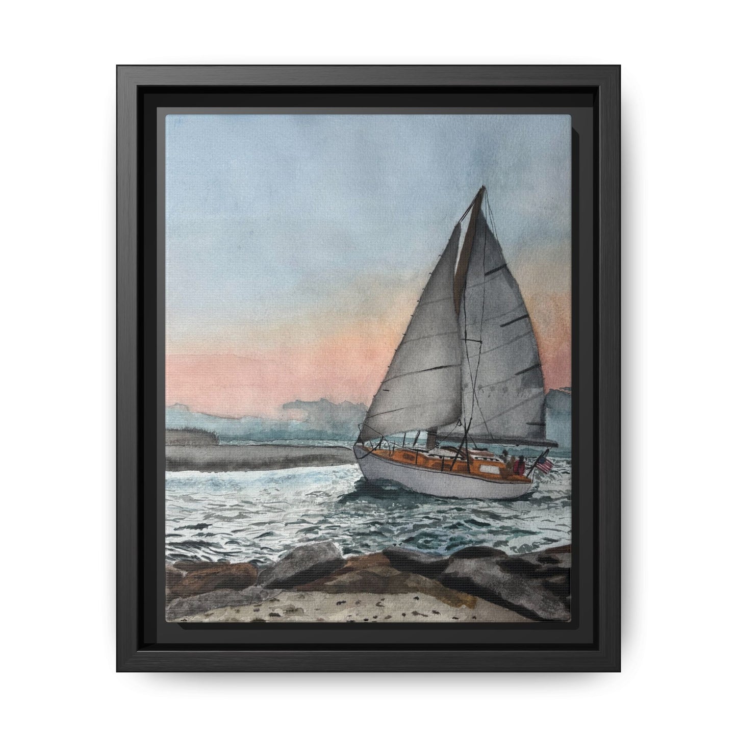 Framed Sailboat Canvas Print