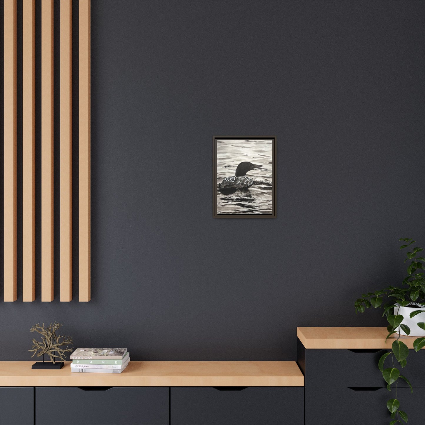 Framed Loon Canvas Print