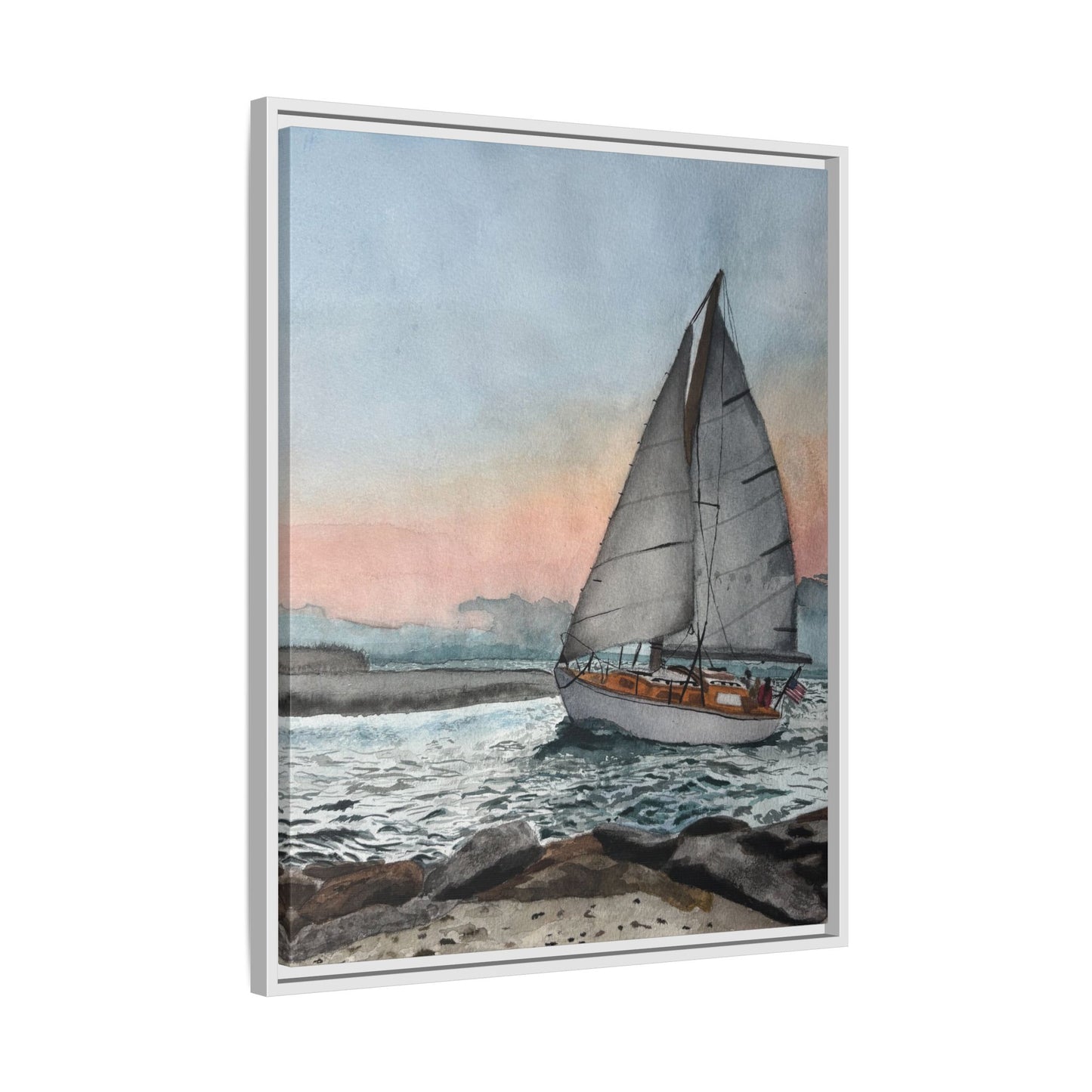 Framed Sailboat Canvas Print