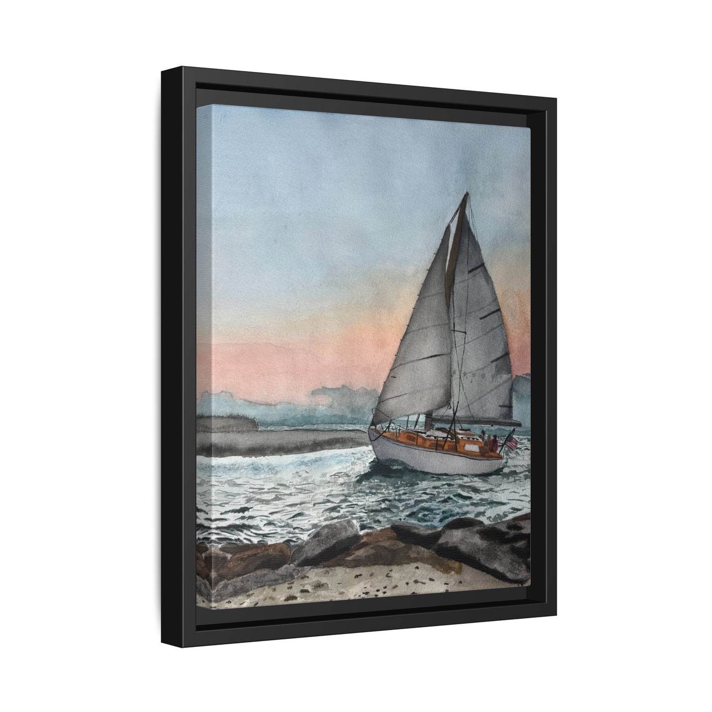 Framed Sailboat Canvas Print
