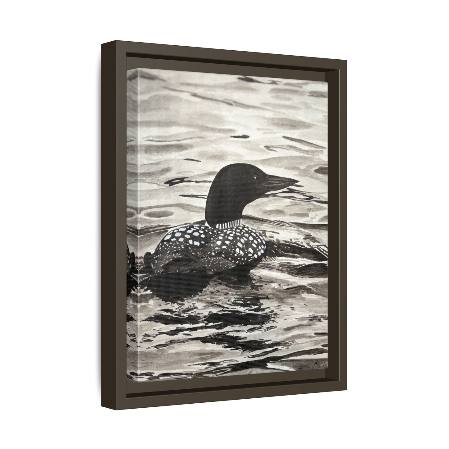 Framed Loon Canvas Print
