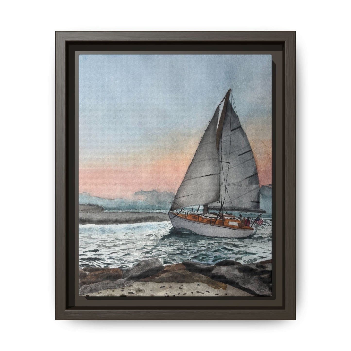 Framed Sailboat Canvas Print