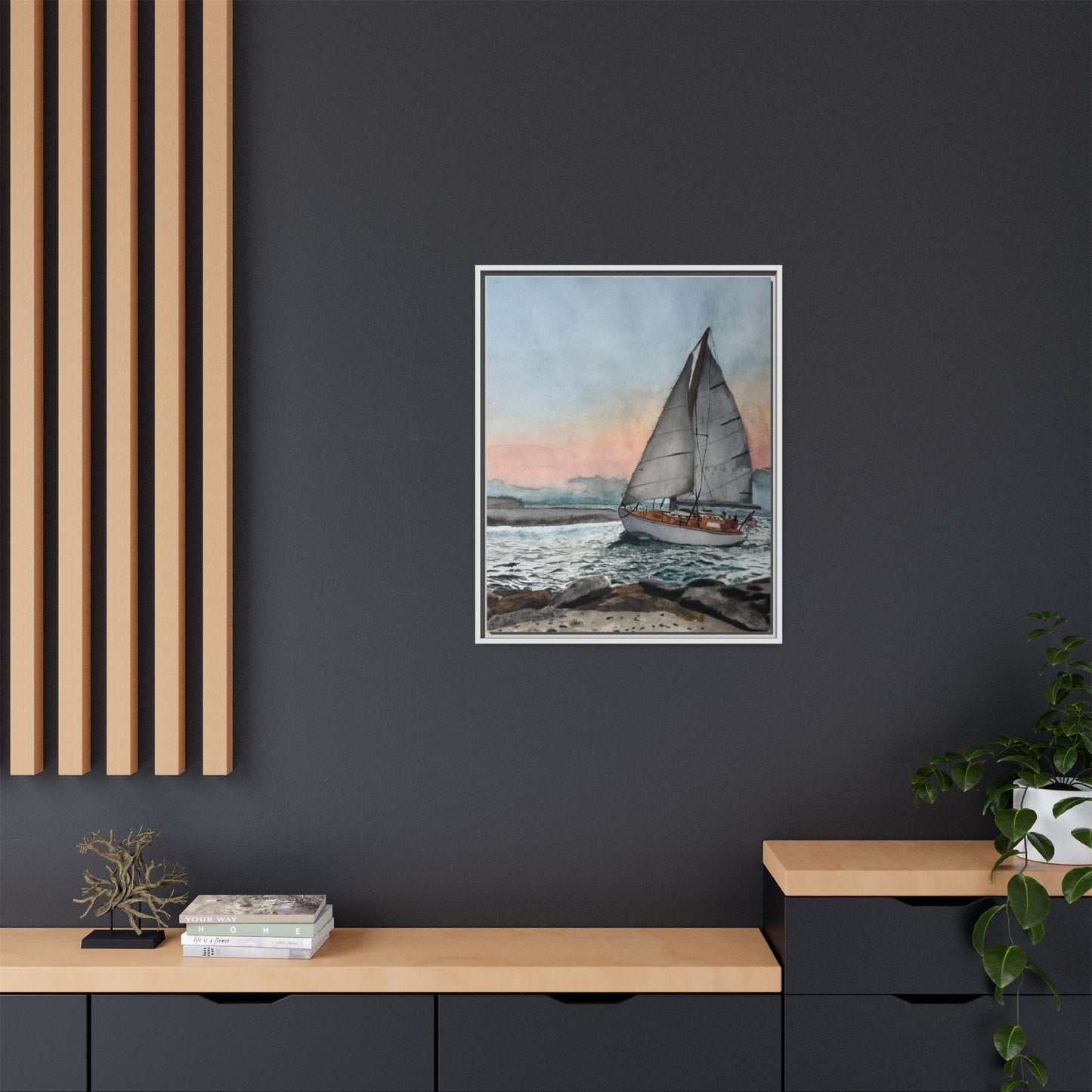 Framed Sailboat Canvas Print