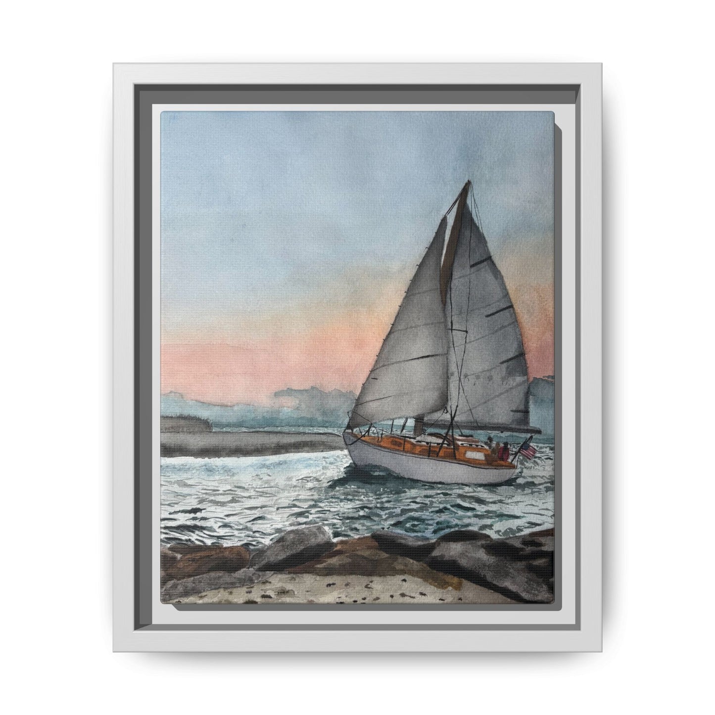 Framed Sailboat Canvas Print