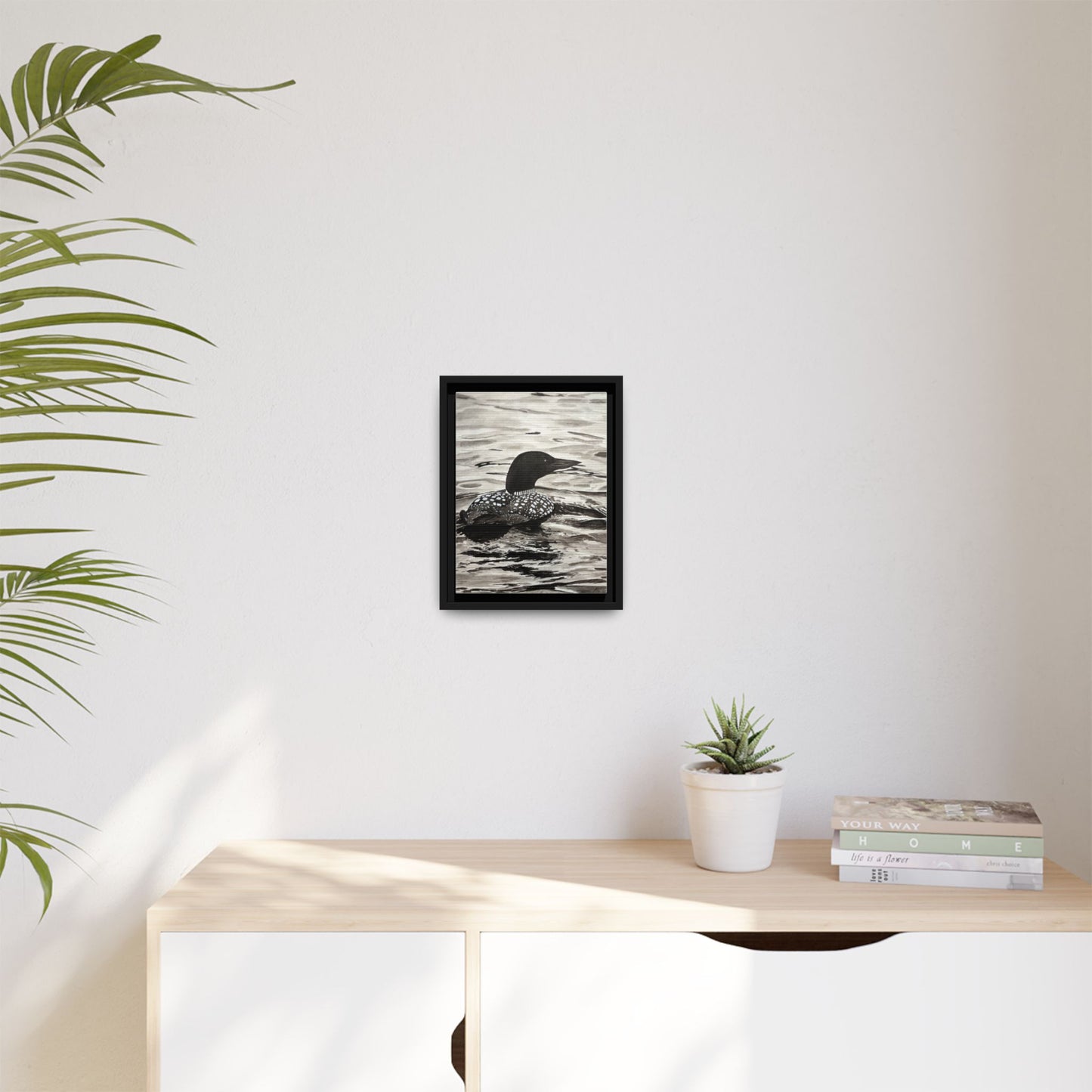 Framed Loon Canvas Print