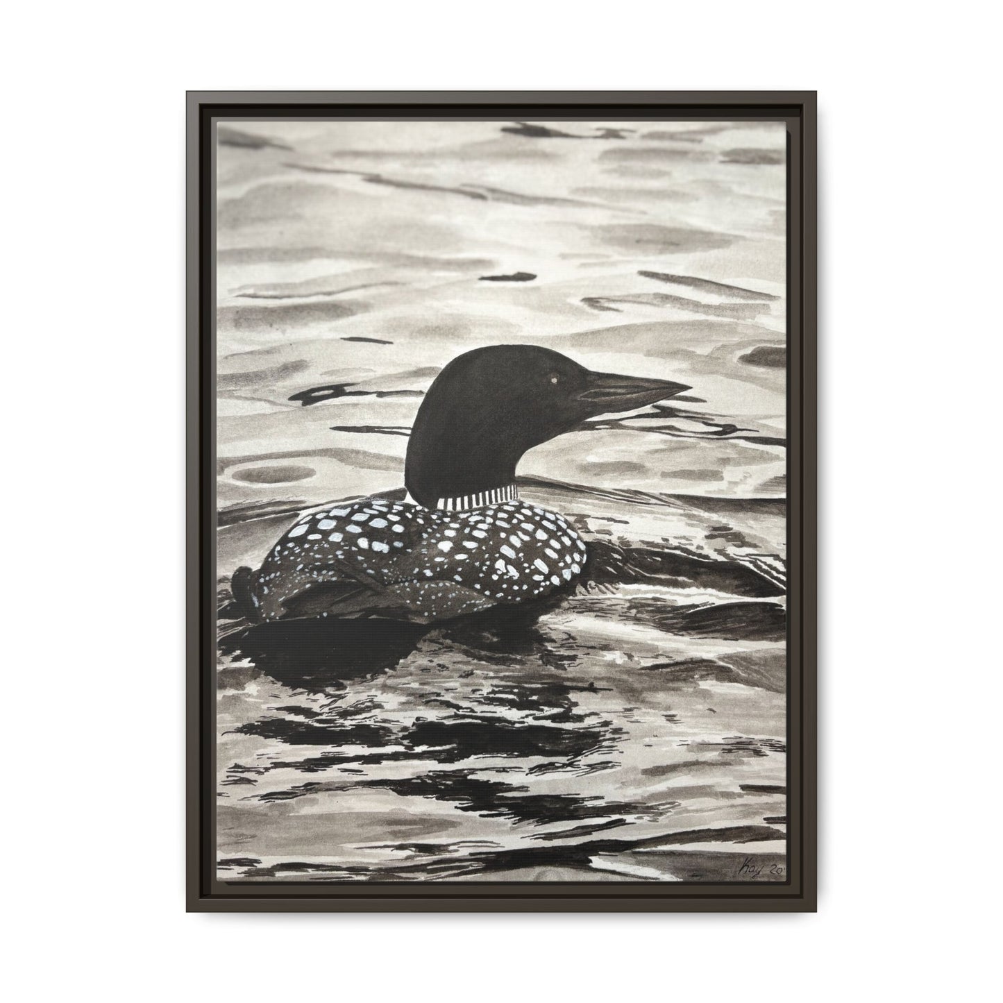 Framed Loon Canvas Print