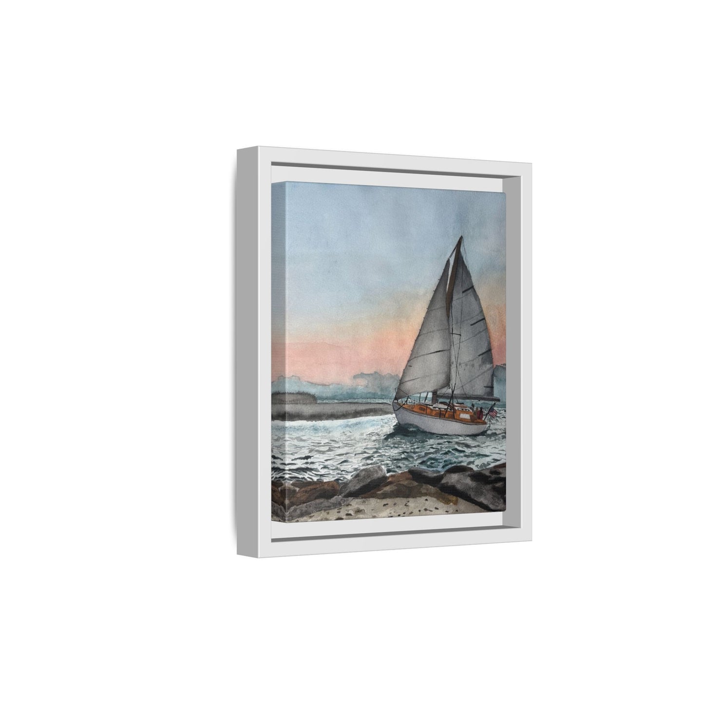 Framed Sailboat Canvas Print