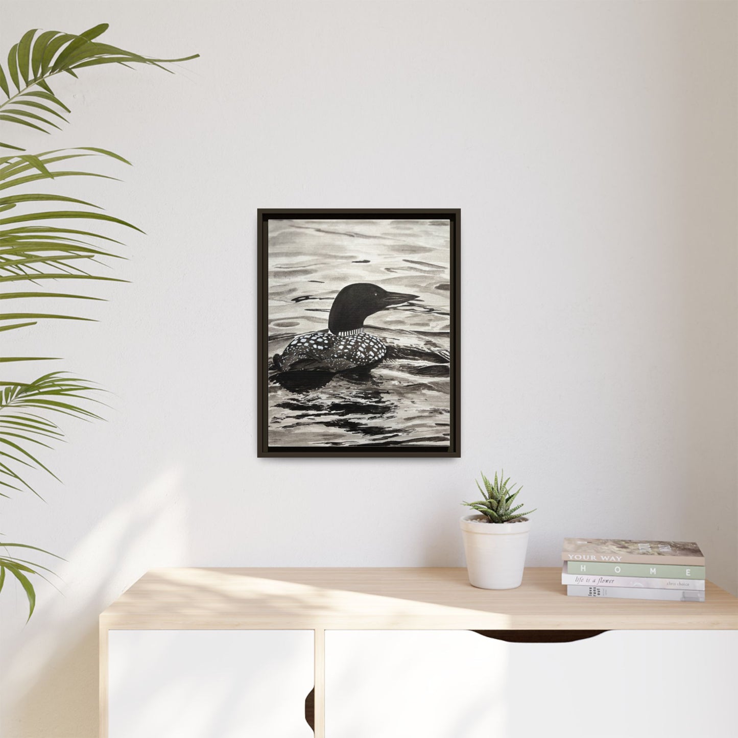 Framed Loon Canvas Print