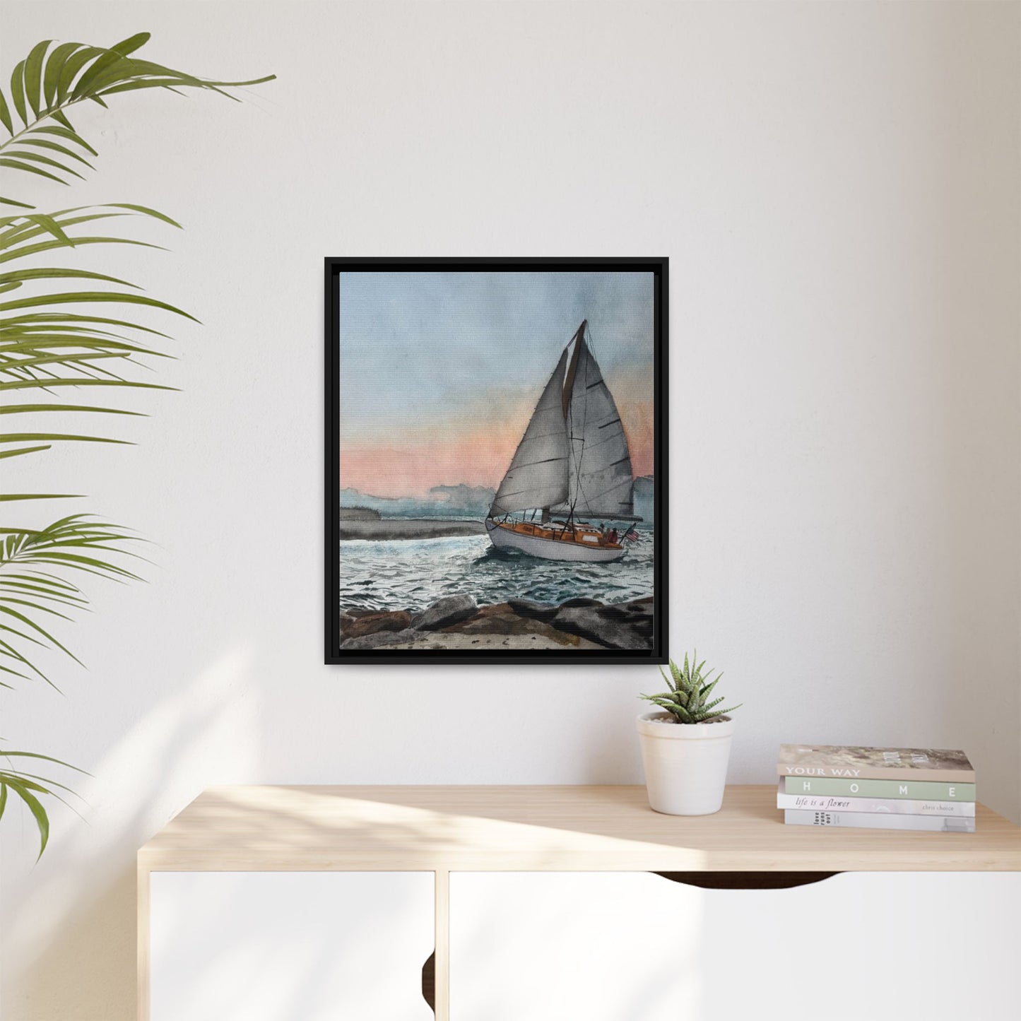 Framed Sailboat Canvas Print