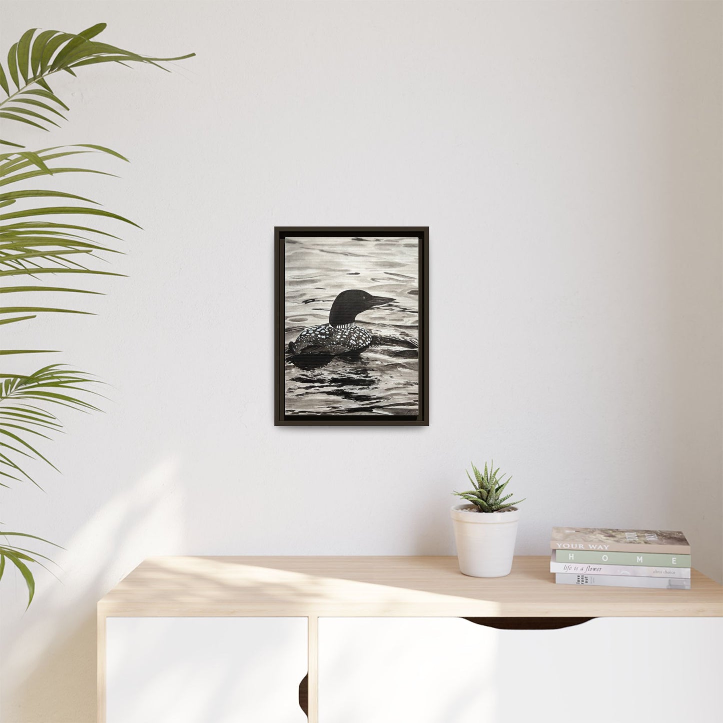 Framed Loon Canvas Print