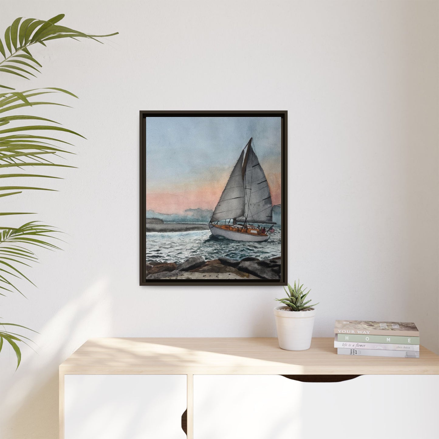 Framed Sailboat Canvas Print