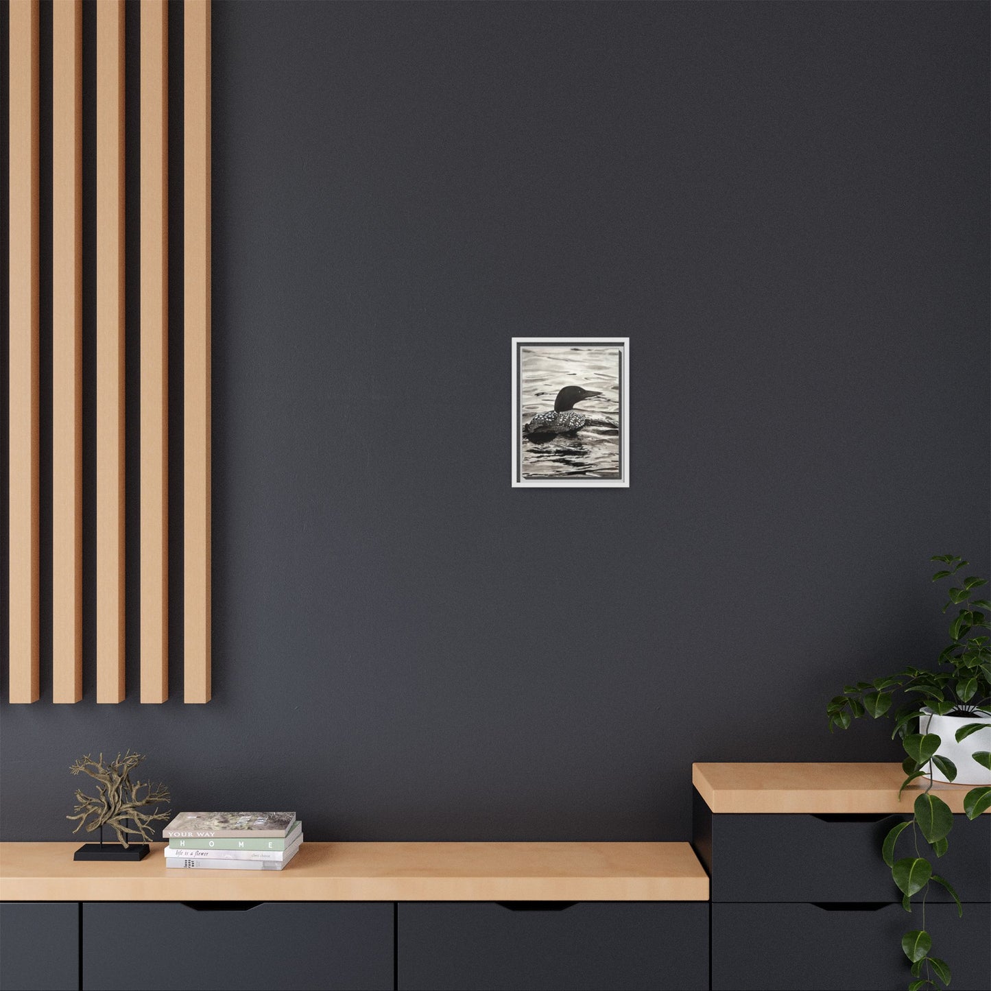 Framed Loon Canvas Print