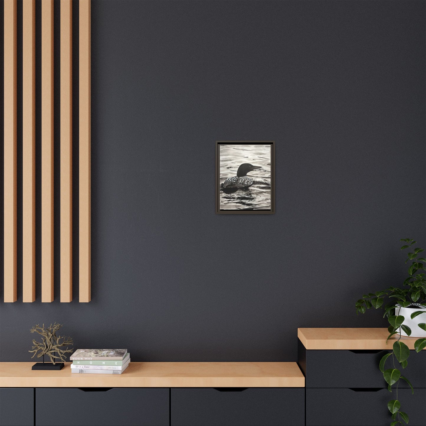 Framed Loon Canvas Print
