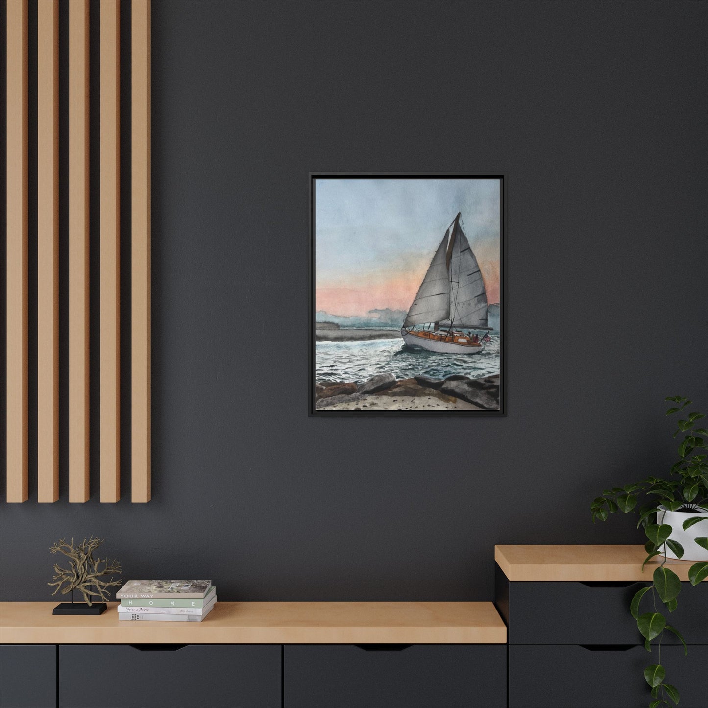 Framed Sailboat Canvas Print