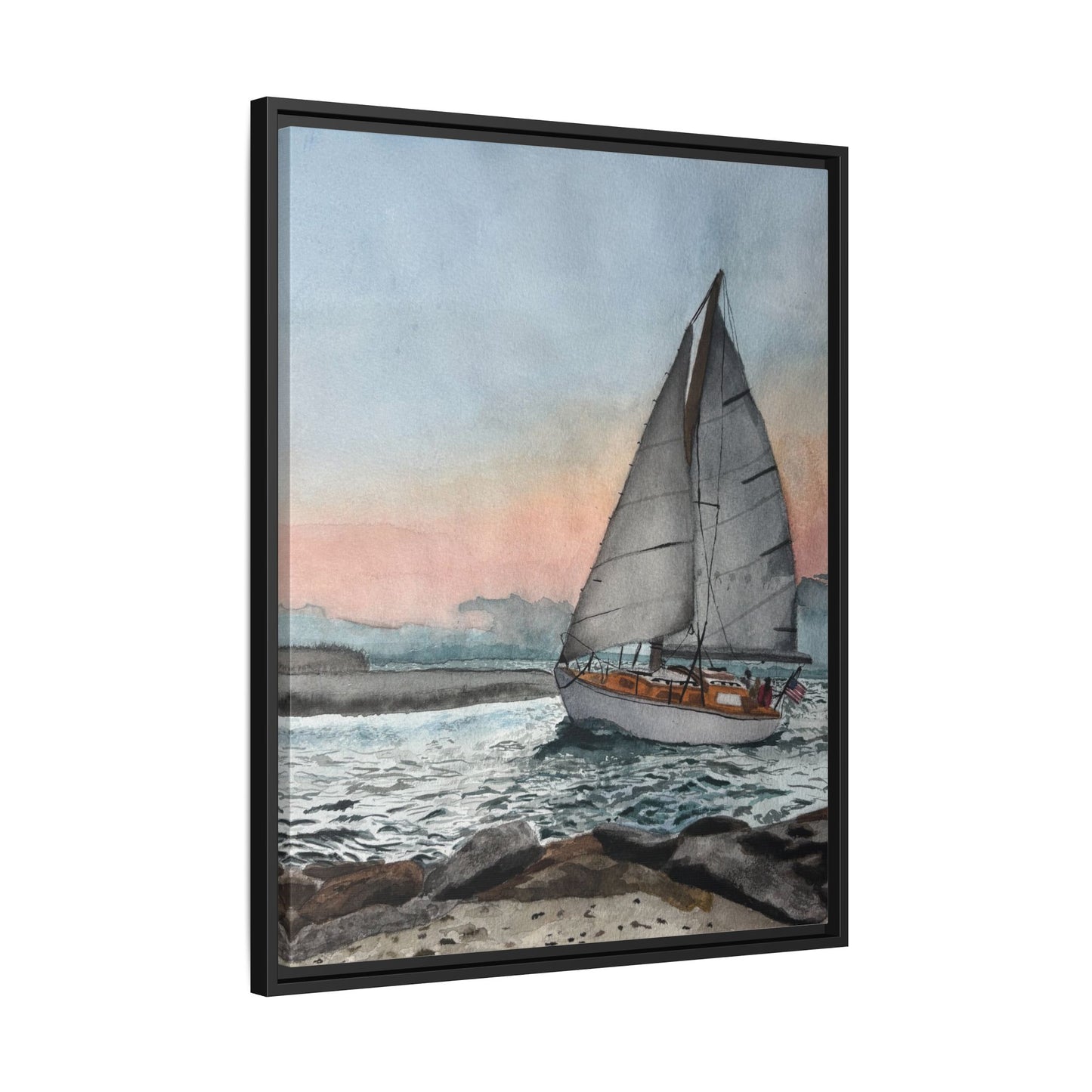 Framed Sailboat Canvas Print