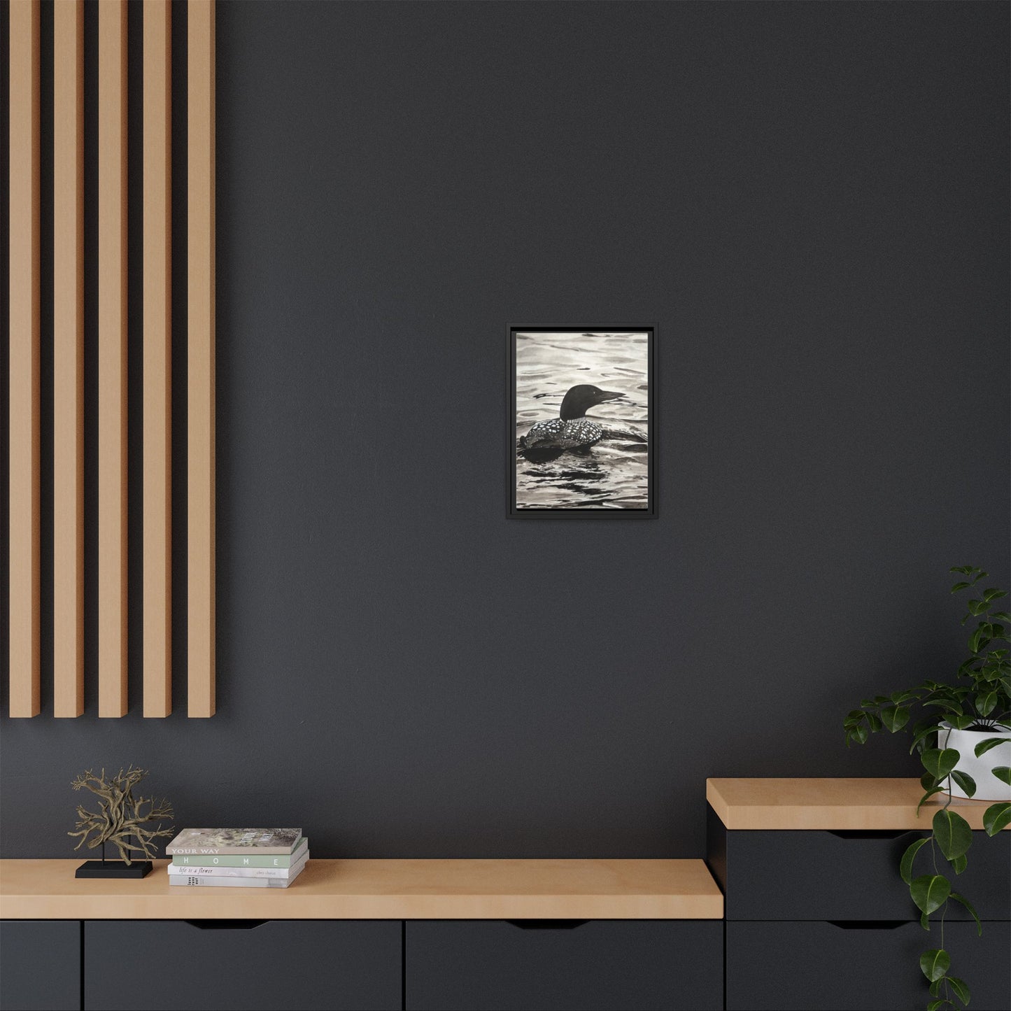 Framed Loon Canvas Print