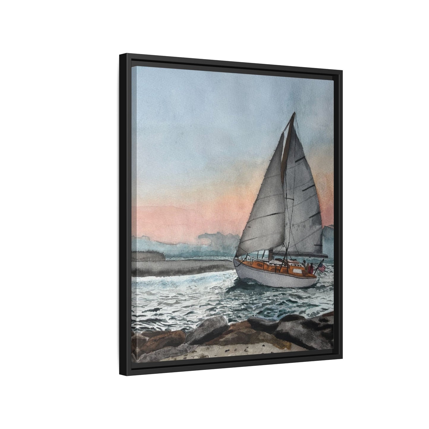Framed Sailboat Canvas Print