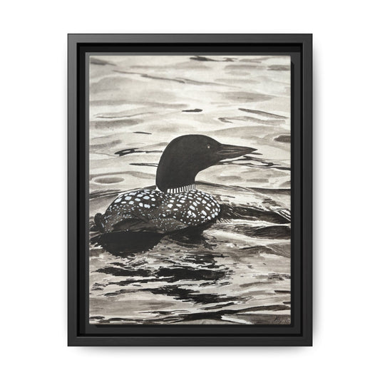 Framed Loon Canvas Print