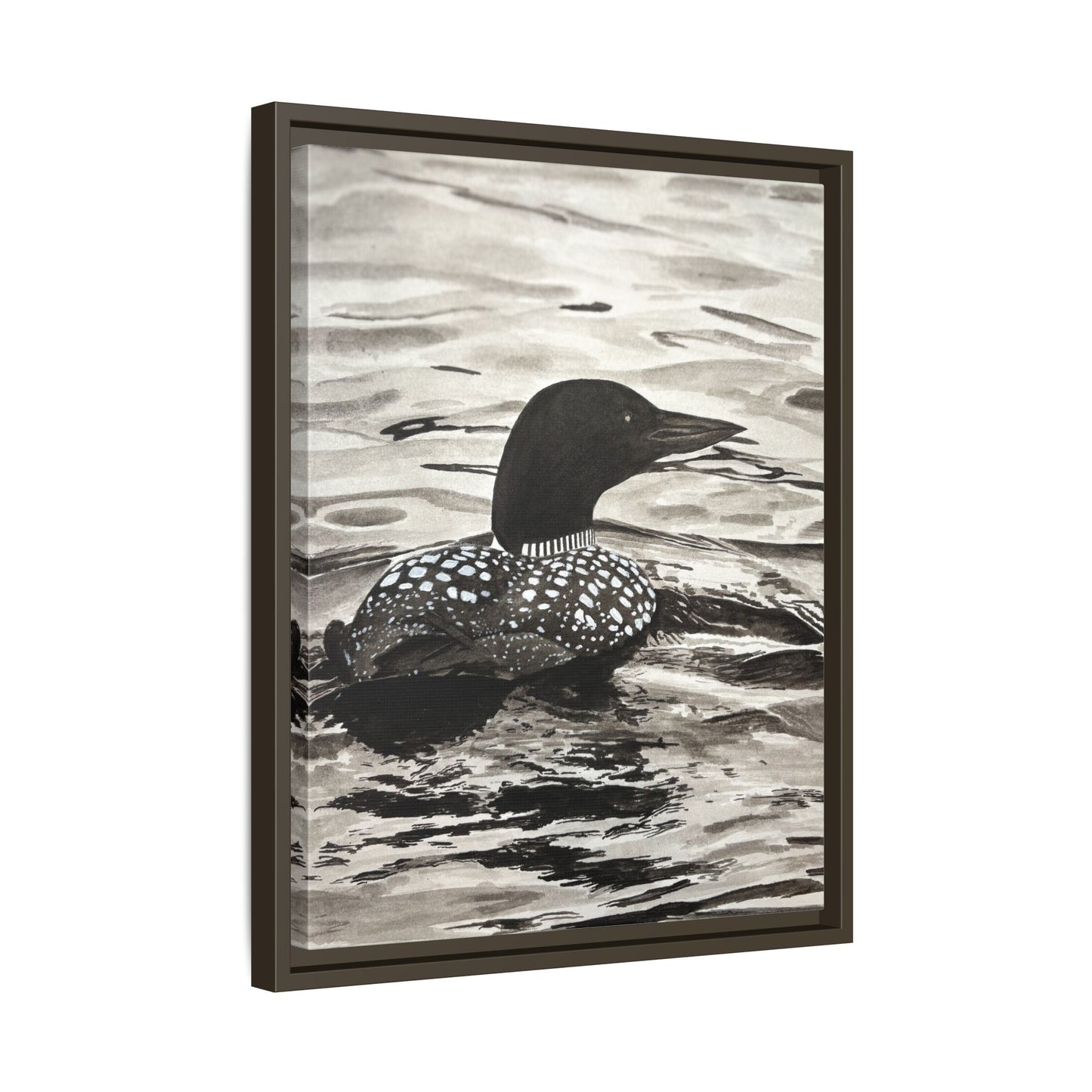 Framed Loon Canvas Print